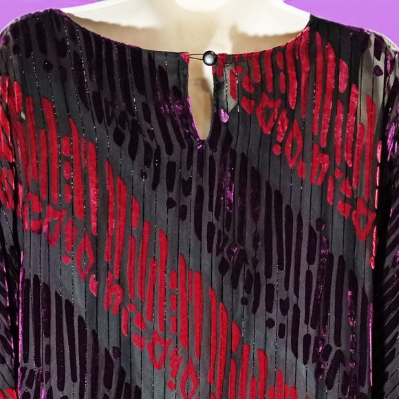 Bob Mackie Women’s Wearable Art  Poncho Style Top Velvet - Picture 4 of 5